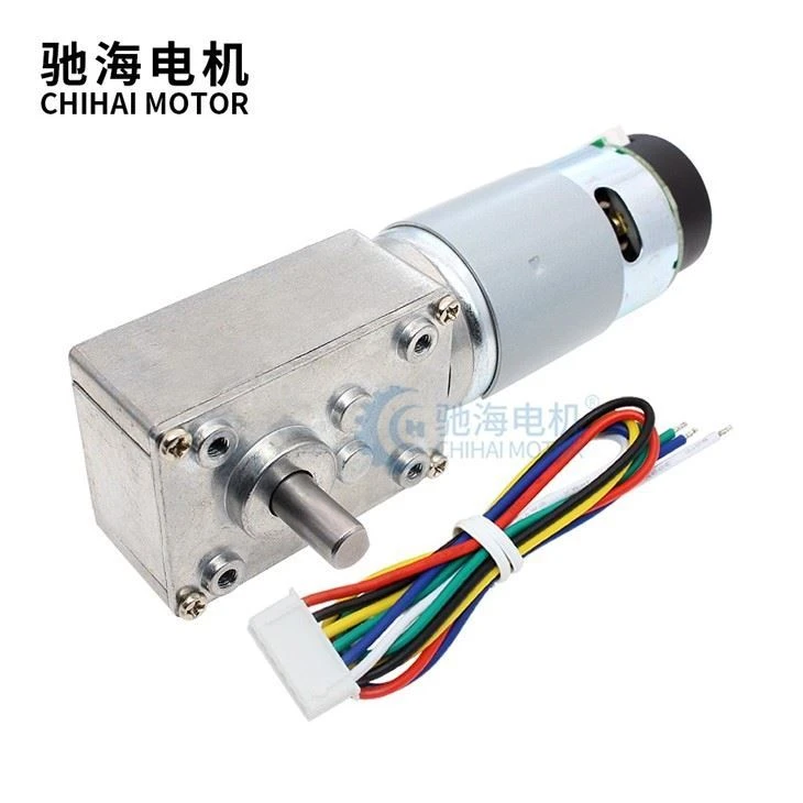 High Torque DC24V 20RPM 40kg.cm Worm Gear DC 555 Encoder Motor