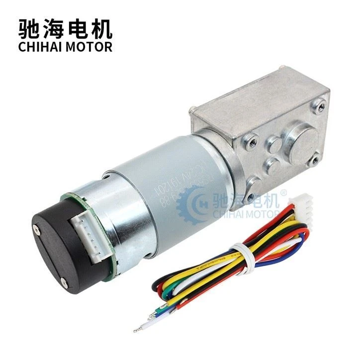 High Torque DC24V 20RPM 40kg.cm Worm Gear DC 555 Encoder Motor