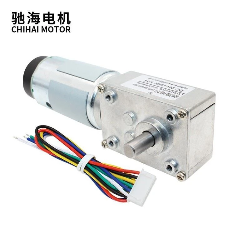 High Torque DC24V 20RPM 40kg.cm Worm Gear DC 555 Encoder Motor