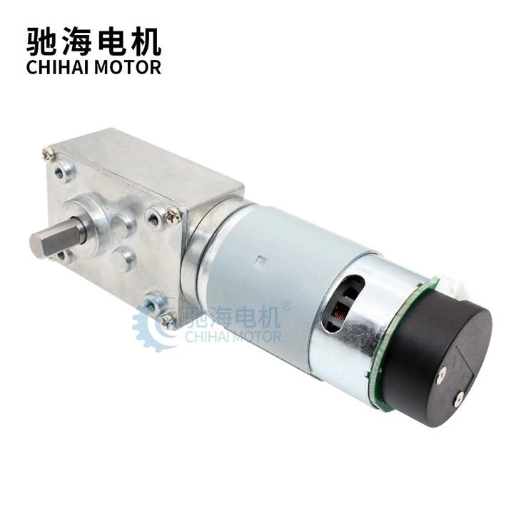 High Torque DC24V 20RPM 40kg.cm Worm Gear DC 555 Encoder Motor